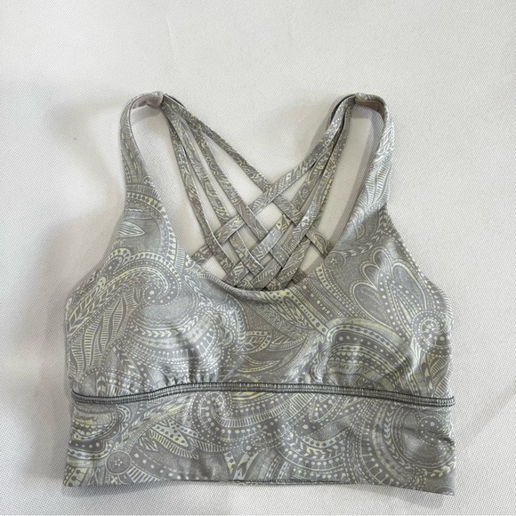 lululemon athletica Other - Lululemon Free To Be Moved Bra Size 4 Lilac Paisley Print Sporty Athletic